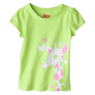 Circo Infant Toddler Girls Short Sleeve Giraffe Tee   Lime Green 18 M