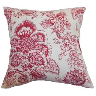 Paionia Red Floral Pillow