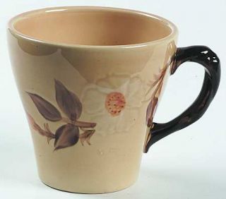 Franciscan Cafe Royal Mug, Fine China Dinnerware   Embossed Flowers,Brown Leaves