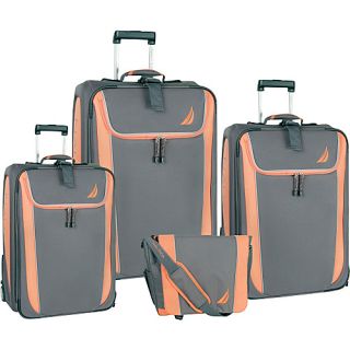 Spinnaker Four Piece Luggage Set Grey/Orange   Nautica Luggage Sets