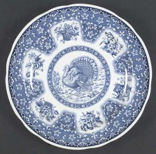 Spode Festival Blue Dinner Plate, Fine China Dinnerware   Blue/White,Turkey,Flow