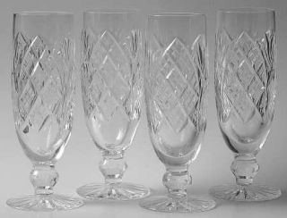 Tipperary Cathedral Classic Champagne Fluted (Set of 4)   Clear,Fan Cut Bowl,Cut