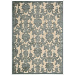 Nourison Graphic Illusions Damask Teal Rug (53 X 75)
