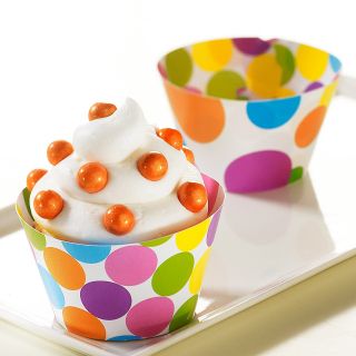 Bright Dots Reversible Cupcake Wrappers