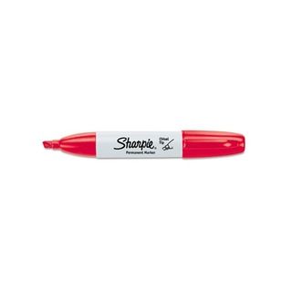 Sanford Sharpie Red 5.3mm Chisel Tip Permanent Markers (pack Of 12) (RedPoint type ChiselPack of 125.5 inches longMaterials PlasticModel SAN38202 )