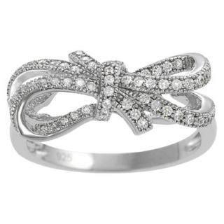 Tressa Sterling Silver Cubic Zirconia Double Bow Ring   Silver