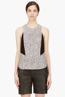 Rag And Bone Black And White Woven Adeline Top