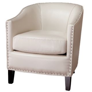 Home Loft Concept Starks Leather Studded Club Chair NFN1313 Color White
