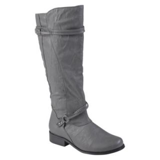 Journee Collection Women Buckle Accent Tall Boot Grey  7.5