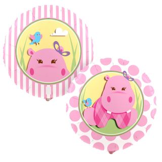 Hippo Pink Foil Balloon