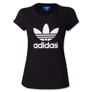 adidas Originals Womens adi Trefoil T Shirt (Blk/Wht)