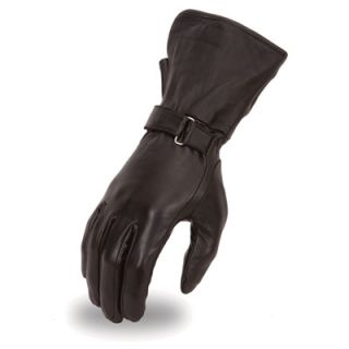 Mens Lightweight Gauntlet Motorcycle Gloves   Black, XL, Model# FI125GL