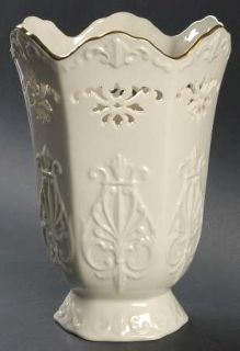 Lenox China Langtry Collection 8 Pierced Vase, Fine China Dinnerware   Cream Em