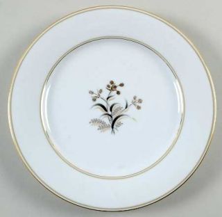 Noritake Winton Salad Plate, Fine China Dinnerware   Gold & Taupe Bands, Gold Fl