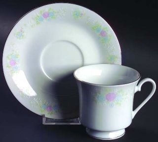 Prestige (China) China Garden Footed Cup & Saucer Set, Fine China Dinnerware   P