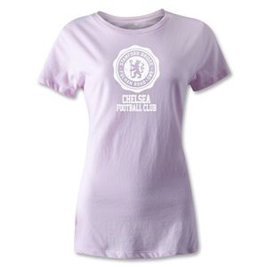 hidden Chelsea Womens Distressed Soccer T Shirt (Pink)
