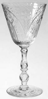 Heisey 3416 3 Water Goblet   Stem 3416,Floral,Arches,Dots,Cross Hacth