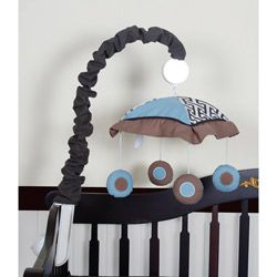 Blue Brown Scribbles Musical Mobile (65 percent Polyester, 35 percent cotton, plastic hardwareMachine washableCoordinates with the Blue Brown Scribbles 13 piece Crib Bedding SetDimensions 13 inches x 5 inches x 3 inches)