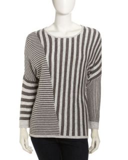 Striped Cashmere Blend Long Sleeve Sweater