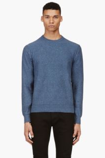 Paul Smith Jeans Slate Blue Confetti Slub Crewneck Sweater