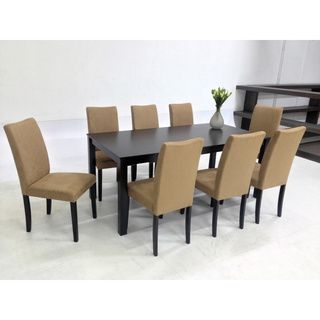 Warehouse Of Tiffany 9 piece Light Brown Juno Table Dining Set