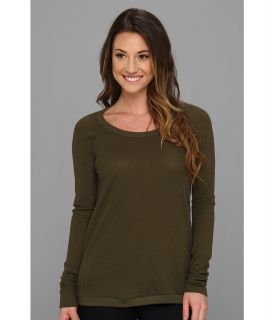 Chaser L/S Open Back Tee Womens Long Sleeve Pullover (Green)