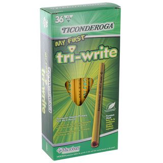Dixon Ticonderoga My First Tri write Triangular Premium Woodcase Pencils #2 Hb Yellow Barrels Pack Of 36