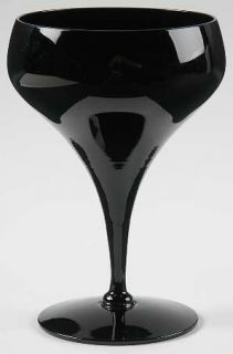 Morgantown Vision Ebony Champagne/Tall Sherbet   Stem #3008, All Black, Smooth S