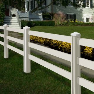 Wam Bam Premium Ranch Rail Vinyl Fence Panels with Posts and Caps   4 ft.