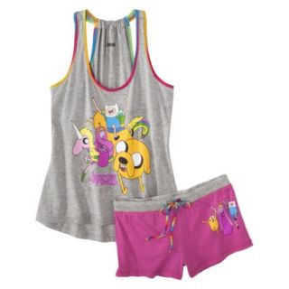 Adventure Time Juniors 2 Pc Pajama Set   Grey Print S