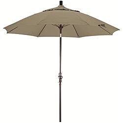 Fiberglass 9 foot Taupe Olefin Crank And Tilt Umbrella (Taupe Materials Fade resistant fabric, aluminumPole materials AluminumWeatherproofClosure type Crank systemShade UV ProtectionDimensions 108 inches long x 108 inches wide x 96 inches highAssembly