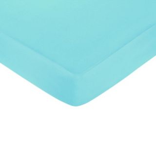 Layla Fitted Crib Sheet   Turquoise