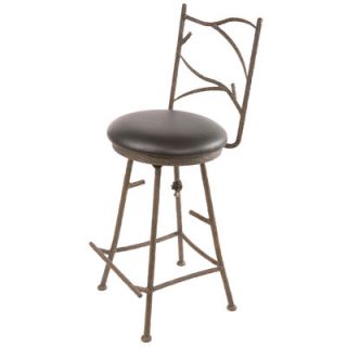Stone County Ironworks Pine Swivel 25 Counter Height Barstool with Black Sea