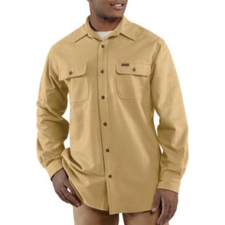 Carhartt Chamois Long Sleeve Shirt   Worn Brown, Small, Model# 100080