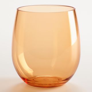 Orange Acrylic Stemless Wine Glasses, Set of 4   World Market