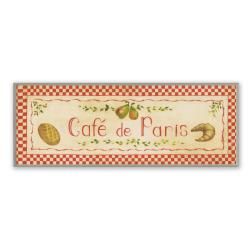 Red Caf?? De Paris Plaque Rect (MulticolorShape RectangleDimensions 9 in. W x 23 in. HMaterials Mdf fiberboard )