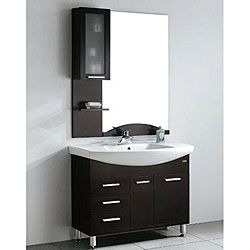 Design Element Serria Contemporary Bathroom Vanity W/ Side Cabinet Set