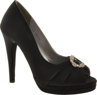 Womens Dyeables Gianna   Black Satin Prom Shoes