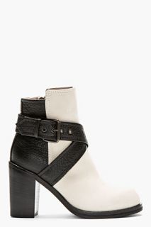 Mcq Alexander Mcqueen Black And Ivory Nazrul Ankle Boot