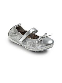 Geox Toddlers & Girls Glitter Mary Jane Flats   Silver