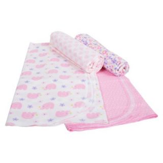 Gerber Onesies Newborn Girls 4 pack Elephant Blankets   Pink