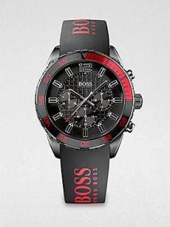 BOSS HUGO BOSS Stainless Steel Watch   Black Red