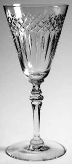 Seneca Cut 808 (Stem #1599) Water Goblet   Stem #1599,Cut 808,Vertical&Criss Cro