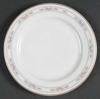 Syracuse Orleans Bread & Butter Plate, Fine China Dinnerware   Band Of Pastel Fl