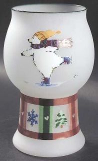 Pfaltzgraff Snow Bear Glass Pillar Float Candleholder, Fine China Dinnerware   W