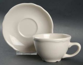 Homer Laughlin  Carolyn Flat Cup & Saucer Set, Fine China Dinnerware   Restauran