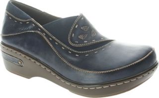 Womens Spring Step Burbank   Navy Leather Casual Shoes