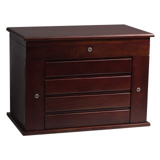 Aria Mahogany Jewelry Chest with Anti Tarnish Lining   19W x 12.5H in. Brown  