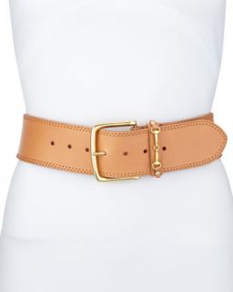 Wide Mini Harness Keeper Belt, Natural/Golden