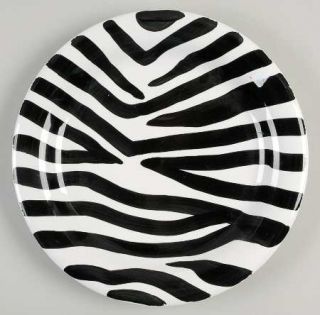 Tabletops Unlimited Zebra Dinner Plate, Fine China Dinnerware   Black&White Zebr